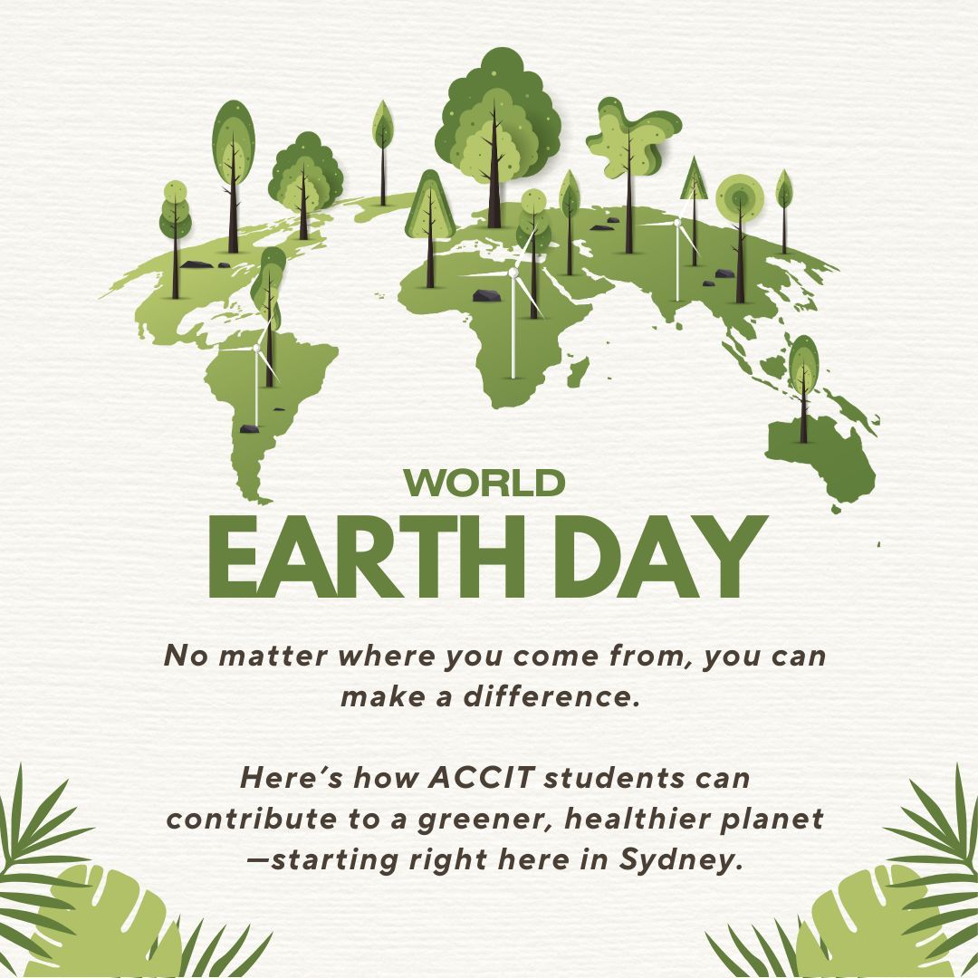 Accit_Aus's tweet image. This Earth Day, let’s take small, mindful steps toward a cleaner, greener future—no matter where we’re from.
#EarthDay2025 #ACCIT #SustainableLiving #StudyInAustralia #GreenChoices #EcoFriendlyStudents #InternationalStudents #GlobalCitizens
