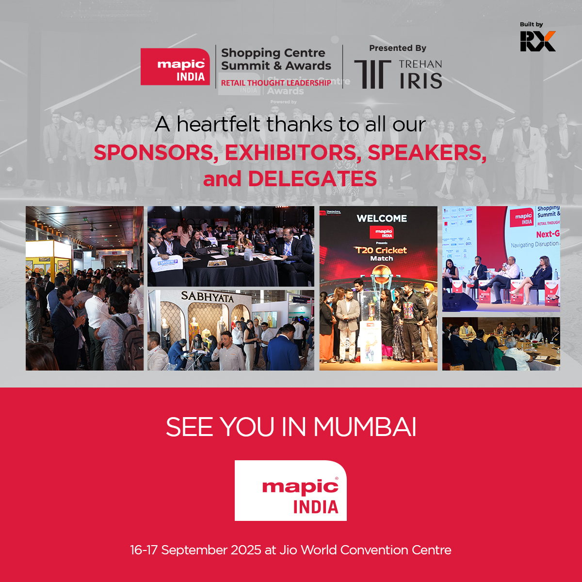 A Big Thank You for making MAPIC India Shopping Centre Summit &amp; Awards 2025 truly special!

We can't wait to welcome you again at MAPIC India in Mumbai!
16-17 September | Jio World Convention Centre! 💥
Register - cutt.ly/MeVPL7kG

#MAPICIndia #RetailTech #Innovation
