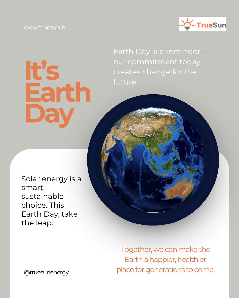 TrueSunEnergy's tweet photo. Green starts at home. Celebrate Earth Day by switching to rooftop solar and cutting carbon for good.

Contact us: 8850845149
Website: https://t.co/I8HF7V9ZID

#earthday #solarenergy #rooftopsolar #solarpanels #truesunenergy #gosolar https://t.co/LDB0JA3vmy