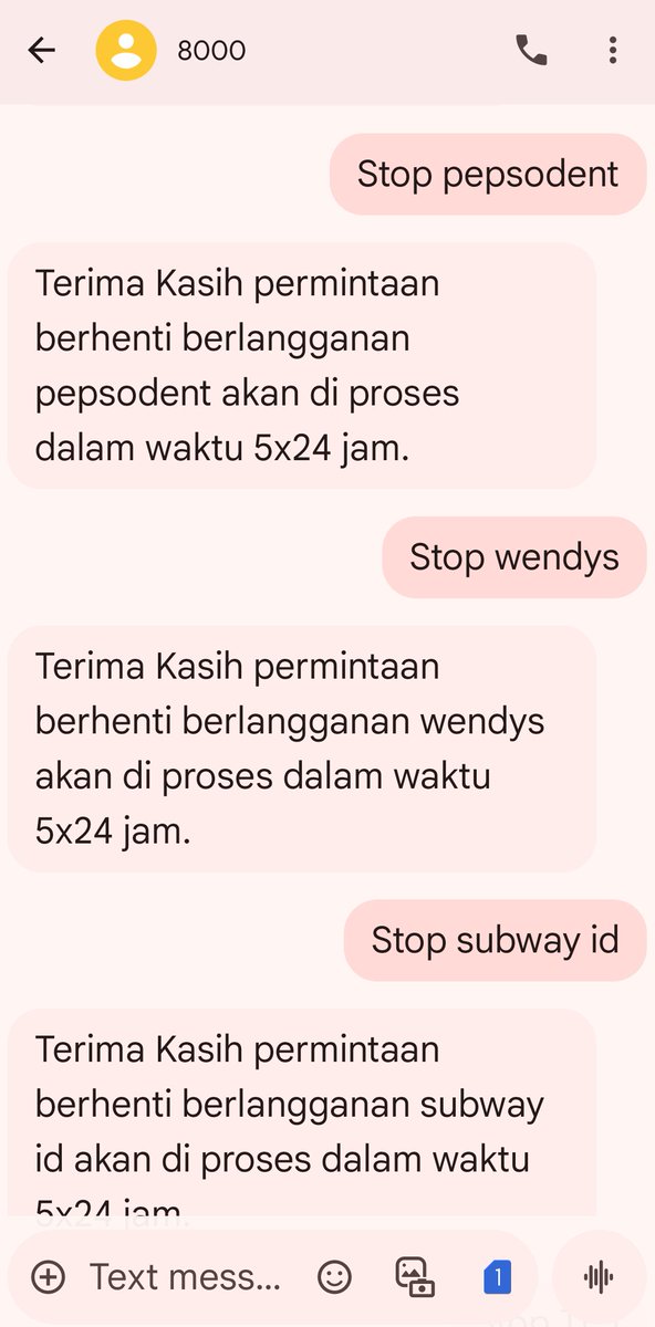 danin69's tweet photo. @Telkomsel ini kenapa deh. Ngerasa register iklan pun tidak. Sekalinya mw berhenti proses 5x24jam (tidak seketika) krn betul mengganggu sms iklan ini itu. https://t.co/Z3WBnoqNY3