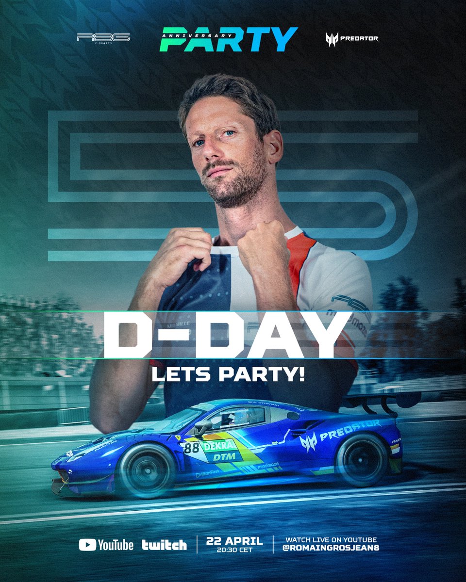 R8G eSports (@r8gesports) on Twitter photo 🎉✨ Happy Birthday R8G eSports 🗓️ Join us tonight from 20:30 CET on <a href="/RGrosjean/">Romain Grosjean</a> Youtube channel for our 5th Anniversary Stream!
With Gadgetsboy, Haydon Gullis, Brendon Leigh, Marcell Csincsik, Jiri Toman, Thomas Ronhaar & more...
🎁 Many exclusive prizes to win during the stream. 🎉✨ Happy Birthday R8G eSports 🗓️ Join us tonight from 20:30 CET on <a href="/RGrosjean/">Romain Grosjean</a> Youtube channel for our 5th Anniversary Stream!
With Gadgetsboy, Haydon Gullis, Brendon Leigh, Marcell Csincsik, Jiri Toman, Thomas Ronhaar & more...
🎁 Many exclusive prizes to win during the stream.