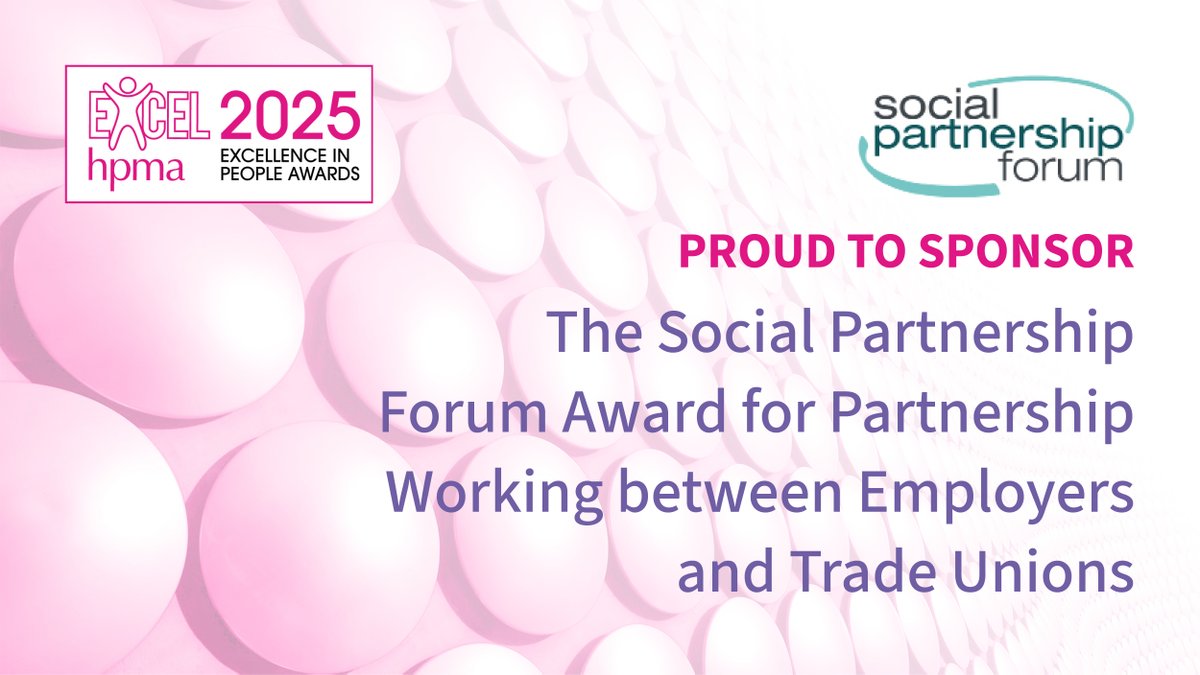 The #HPMAAwards partnership award celebrates initiatives developed by employers and trade unions to support the NHS workforce and enable them to deliver great patient care.

Enter now to share valuable learning: bit.ly/40kWfIN