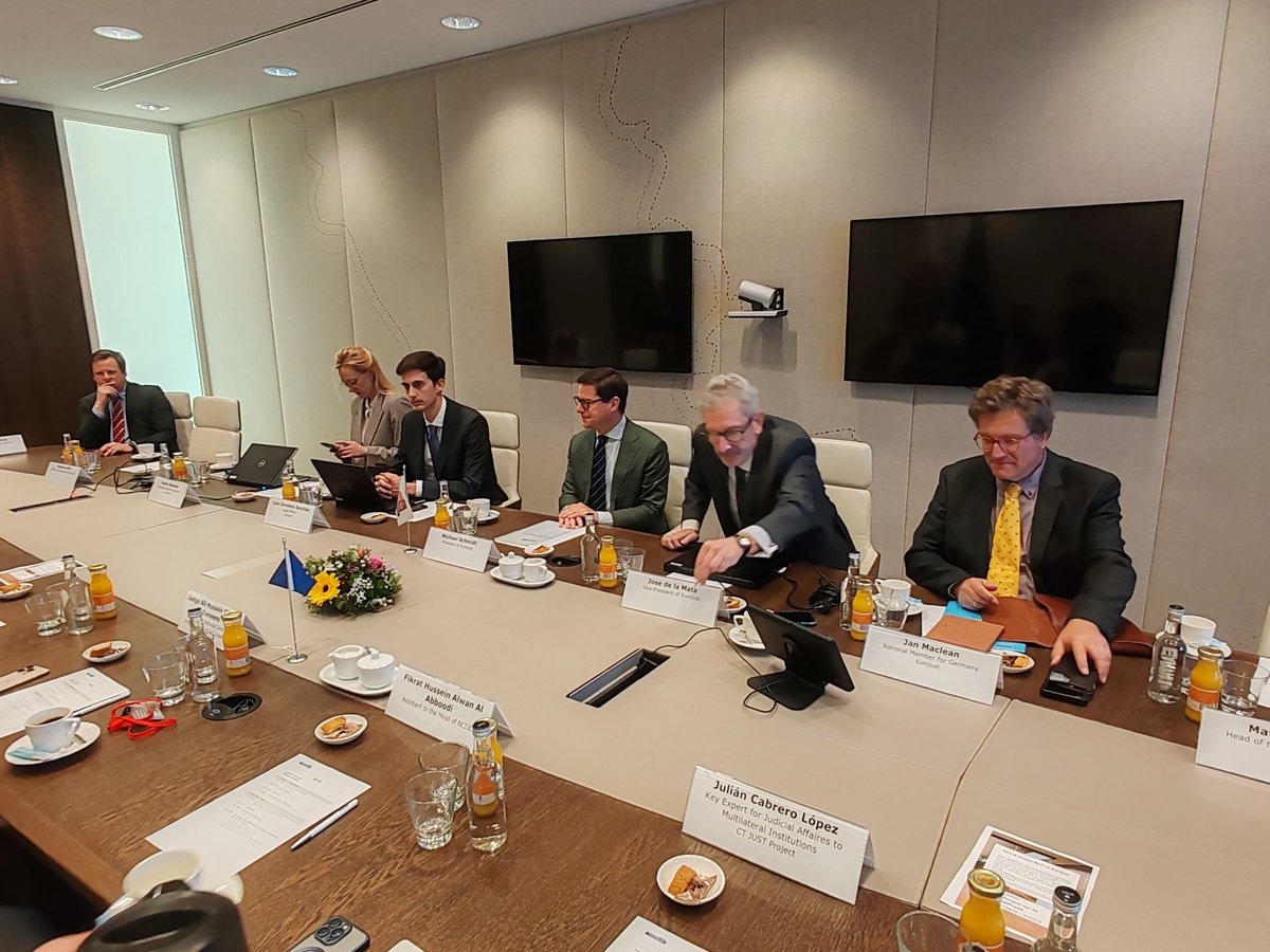 fiap_es's tweet photo. 🇮🇶🧑‍⚖️ Iraqi judicial specialists visit @Eurojust. 

🤝 The aim is to establish a direct channel of communication to strengthen cooperation against terrorism and international crimes.

Within the 🇪🇺 #CTJUST project framework.

More on #FIAPNews ➡️ https://t.co/C4dLuTKKp4 https://t.co/inGLF9Tn6D