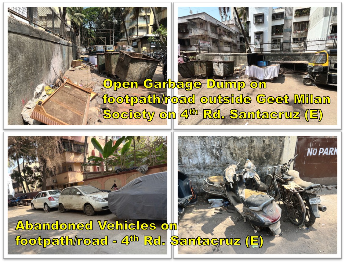 SERA Mumbai (@mumbaisera) on Twitter photo Swachha Mumbai OR Filthy Mumbai???
Garbage bins on footpath, Rd outside Geet Milan - 4th Road Santacruz(E). Abandoned vehicles on both sides. Nursing home - no space for ambulance/fire brigade <a href="/mybmcWardHE/">Ward HE BMC</a> <a href="/mybmc/">माझी Mumbai, आपली BMC</a> <a href="/MTPHereToHelp/">Mumbai Traffic Police</a> <a href="/MNCDFbombay/">M.N.C.D.F</a> <a href="/SardesaiVarun/">Varun Sardesai</a> Swachha Mumbai OR Filthy Mumbai???
Garbage bins on footpath, Rd outside Geet Milan - 4th Road Santacruz(E). Abandoned vehicles on both sides. Nursing home - no space for ambulance/fire brigade <a href="/mybmcWardHE/">Ward HE BMC</a> <a href="/mybmc/">माझी Mumbai, आपली BMC</a> <a href="/MTPHereToHelp/">Mumbai Traffic Police</a> <a href="/MNCDFbombay/">M.N.C.D.F</a> <a href="/SardesaiVarun/">Varun Sardesai</a>