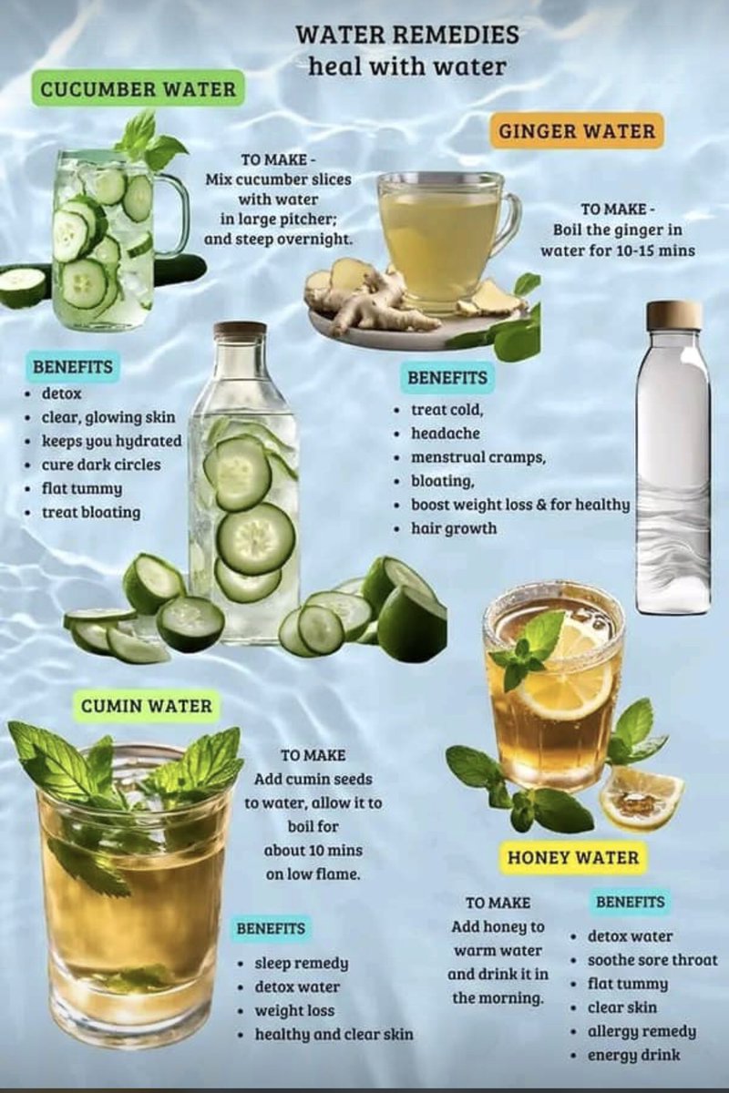 alex_agnes1's tweet image. Good morning Glow Getters❤️

Your first remedy today isn&apos;t in a pill…
It’s in your glass.

Cucumber for glowing skin
Ginger for cramps &amp;amp; cold
Cumin for weight loss
Honey for energy

Your body craves healing.
Hydrate with purpose.

#WellnessTips #HydrationHack #MorningMotivation