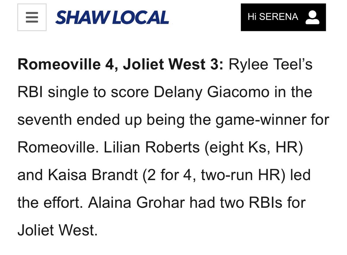 RHS Varsity Softball