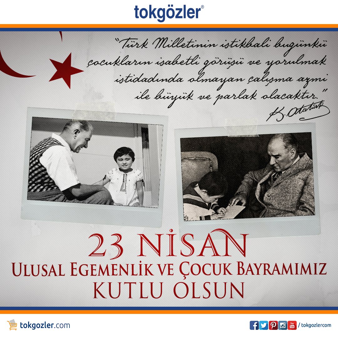 23 Nisan Ulusal Egemenlik ve Çocuk Bayramı Kutlu Olsun!
► tokgozler.com
#tokgozler #23Nisan #UlusalEgemenlikveÇocukBayramı #ÇocukBayramı #Türkiye #Dünya