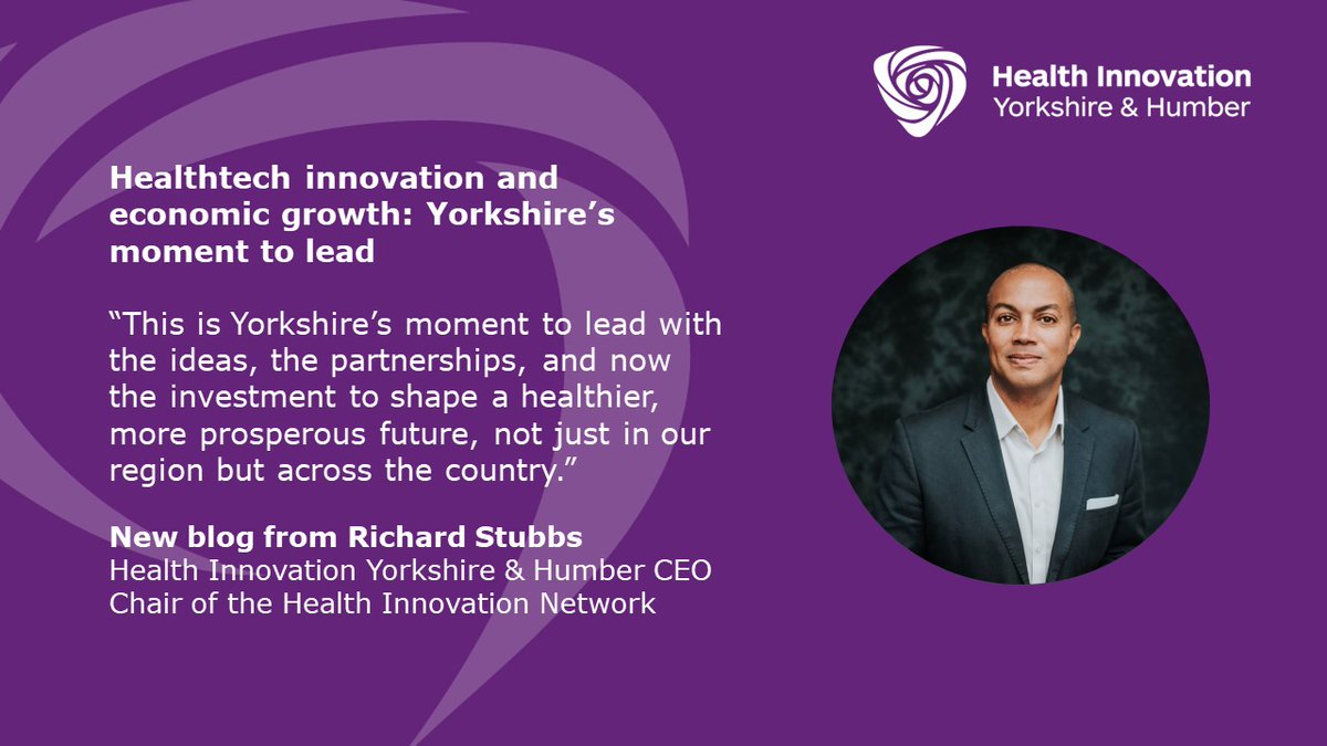Health Innovation Yorkshire & Humber (@healthinnovyh) on Twitter photo 💮Yorkshire has the ideas, partnerships & investment to shape a healthier, more prosperous future for our region & across the country.
🤓Read our CEO <a href="/richarddstubbs/">Richard Stubbs FRSA</a>' new blog on Yorkshire’s role in growing the #healthtech & #lifesciences sector: bit.ly/4lGKreJ 💮Yorkshire has the ideas, partnerships & investment to shape a healthier, more prosperous future for our region & across the country.
🤓Read our CEO <a href="/richarddstubbs/">Richard Stubbs FRSA</a>' new blog on Yorkshire’s role in growing the #healthtech & #lifesciences sector: bit.ly/4lGKreJ