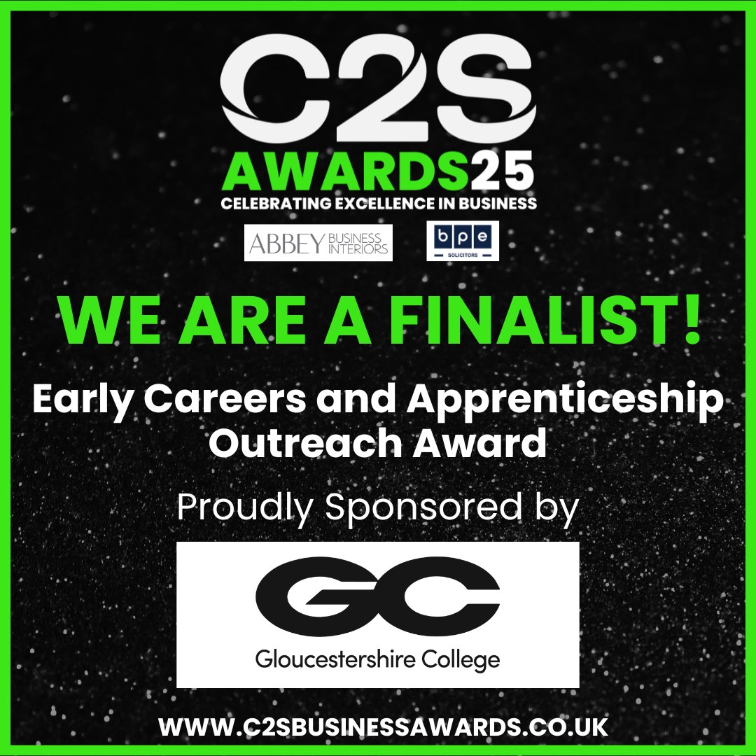 We’re finalists for the Early Careers &amp; Apprenticeship Outreach Award at the <a href="/Circle2Success/">Circle2Success</a> Business Awards! Proud to see 2 years of impact recognised &amp; our partnerships across <a href="/One_Glos/">One Gloucestershire Health & Wellbeing Partnership</a> celebrated too 💚💙
