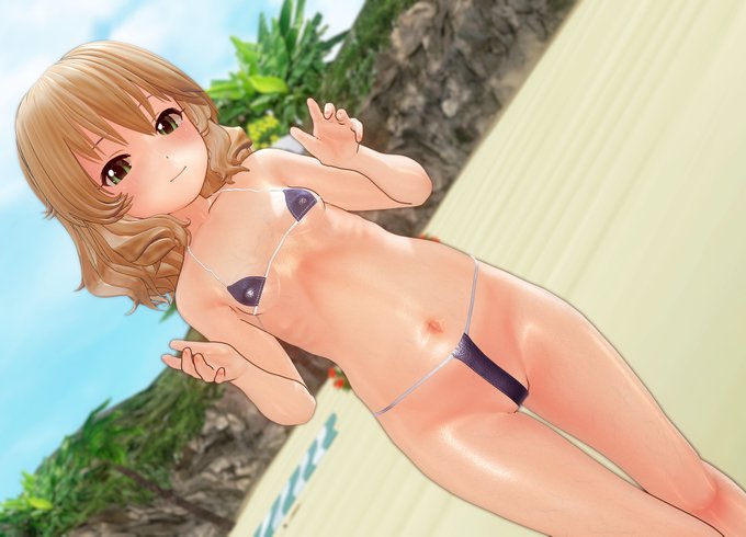 飲み助氏の(@nondakurenomisu)ビキニがとても良いのでNPR化∧(川ヮO)∧
紐にナイロンっぽいテクスチャを貼って質感アップさせてみました 