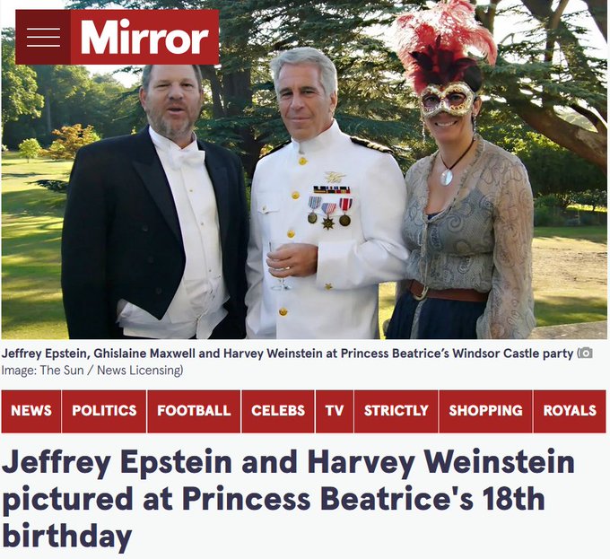 Now let's look at who the royals associate with. 
Are they known good people?
Jimmy Saville?
Robert and Ghislaine Maxwell?
Jeffrey Epstein and Harvey Weinstein?