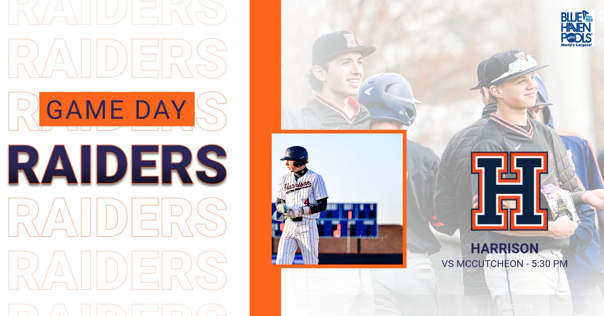 GAME DAY!               

The Raiders are back at home for a big matchup against crosstown rival, McCutcheon-5:30 1st pitch. It should be a beautiful night for baseball!
  
Also, shoutout to Blue Haven Pools of Indiana for being a World Series sponsor. We appreciate you support!
