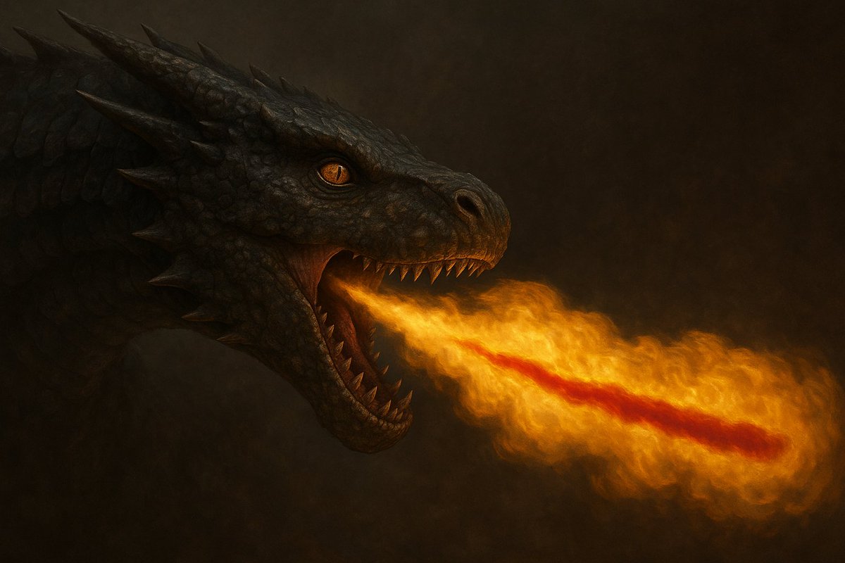 AI art is so easy. It took me 15 seconds to do this. Prompt: Can you fix the image by turning it into a photorealistic dragon that is breathing fire? Follow the original exactly—you can add artistic touches to it, but keep the position.