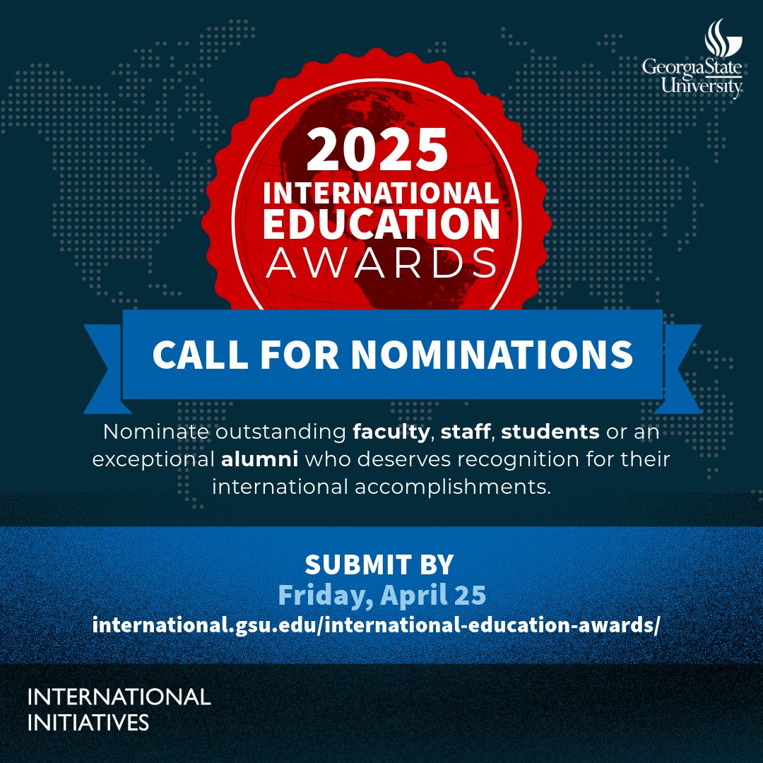 LAST CHANCE! Nominations are due this Friday. t.gsu.edu/3T8D0AQ