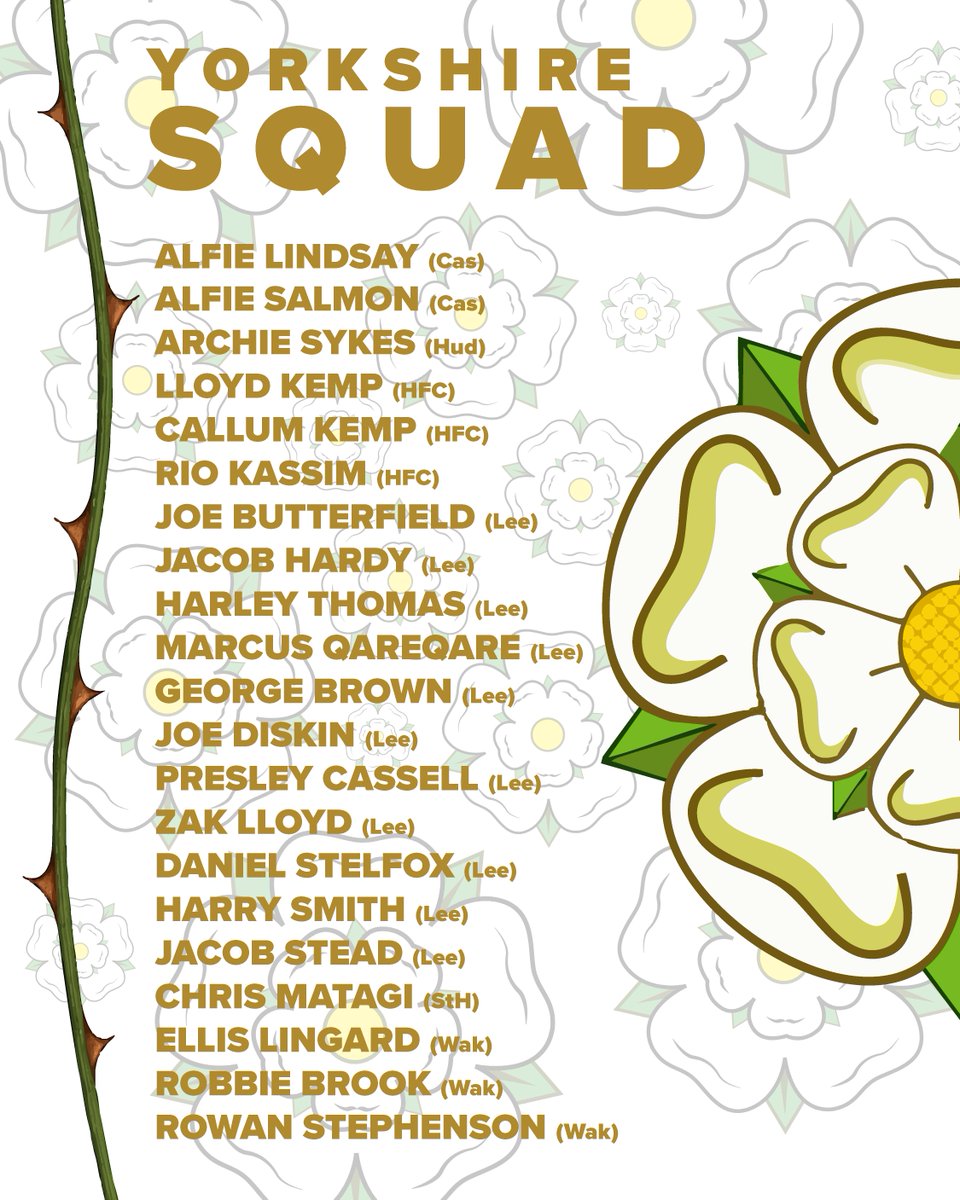 🥳Congrats to U18s stars Dan Stelfox, Jacob Hardy, Joe Diskin, Presley Cassell, Harley Thomas, Jacob Stead, Joe Butterfield, George Brown, Harry Smith, Marcus Qareqare and Zak Lloyd who have been included in this year's Yorkshire Academy squad!

➡️ therhinos.co.uk/article/21646/…