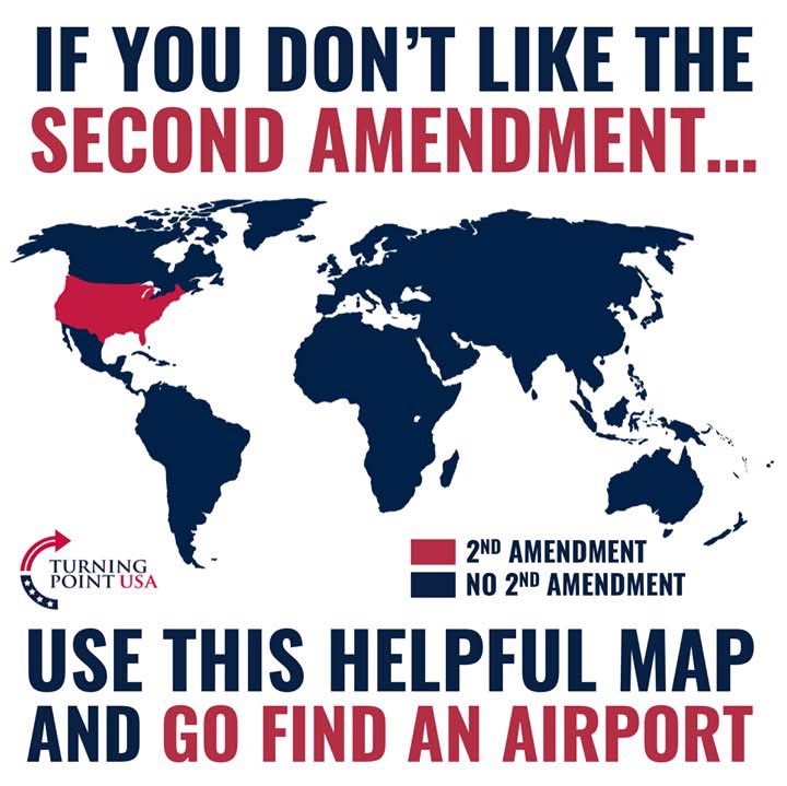 There are plenty of places you can go if you don’t like the 2nd amendment.  Here’s a map if you are confused.