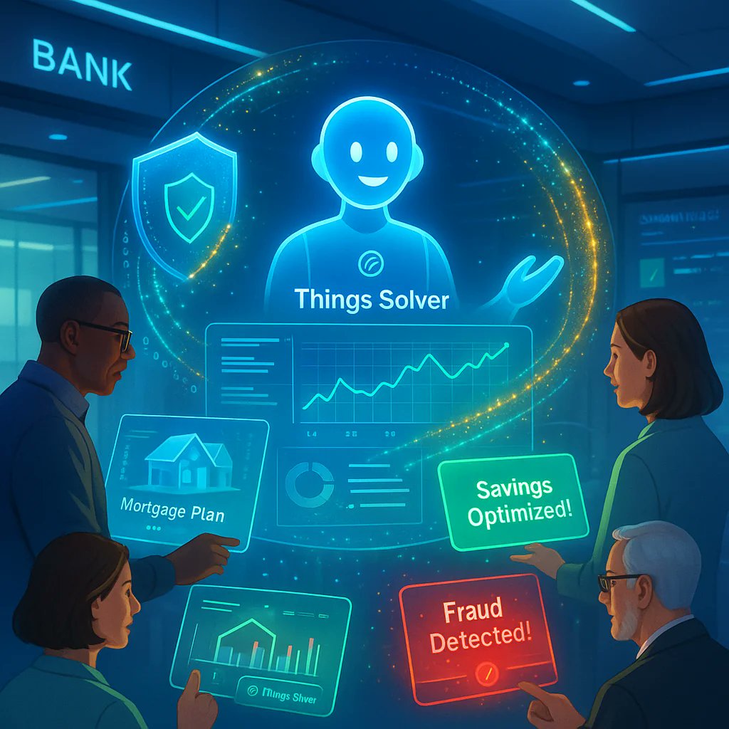 thingsolver's tweet image. Revolutionize banking with Things Solver. Optimize savings, detect fraud, and plan mortgages effortlessly. 

Discover smarter solutions today: thingsolver.com/banking/ 

#Banking #FinTech #Innovation