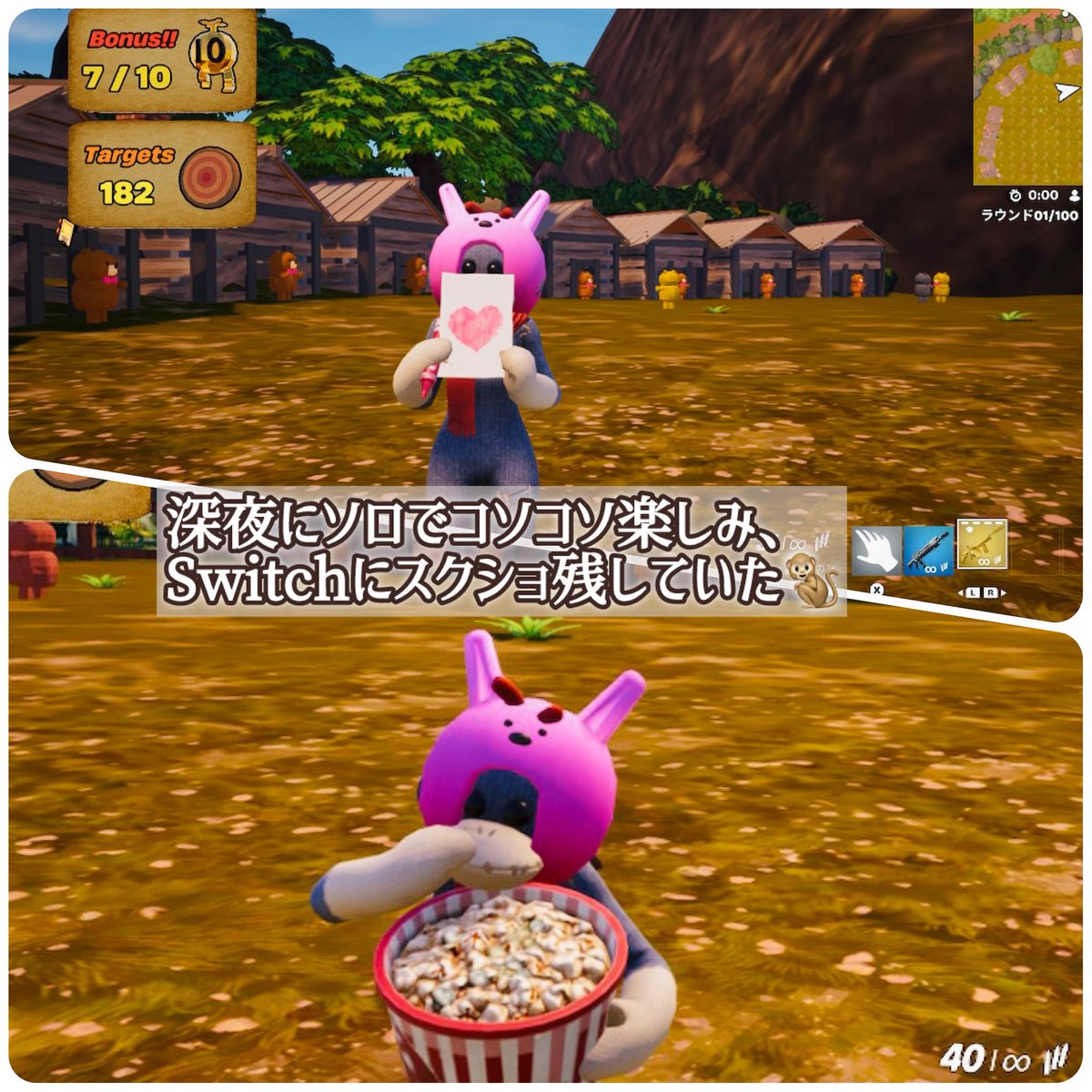 _Naomi_0216's tweet photo. フォトナ初体験の長女がハマったMAP🎮
2人でボス討伐&ウサギさんGETできて
ご満悦(⌯¤̴̶̷̀ω¤̴̶̷́)
次女のアカウントでだったけど、
ソロでも深夜までめちゃくちゃ楽しんでました(ᵔᗜᵔ*)
MINECART ADVENTURE
ShootingGame🎯
Code:2189-8866-1281
#ぼぼマップ #Fortnite #FortniteCreativeMAP https://t.co/8WP4m6pVFu