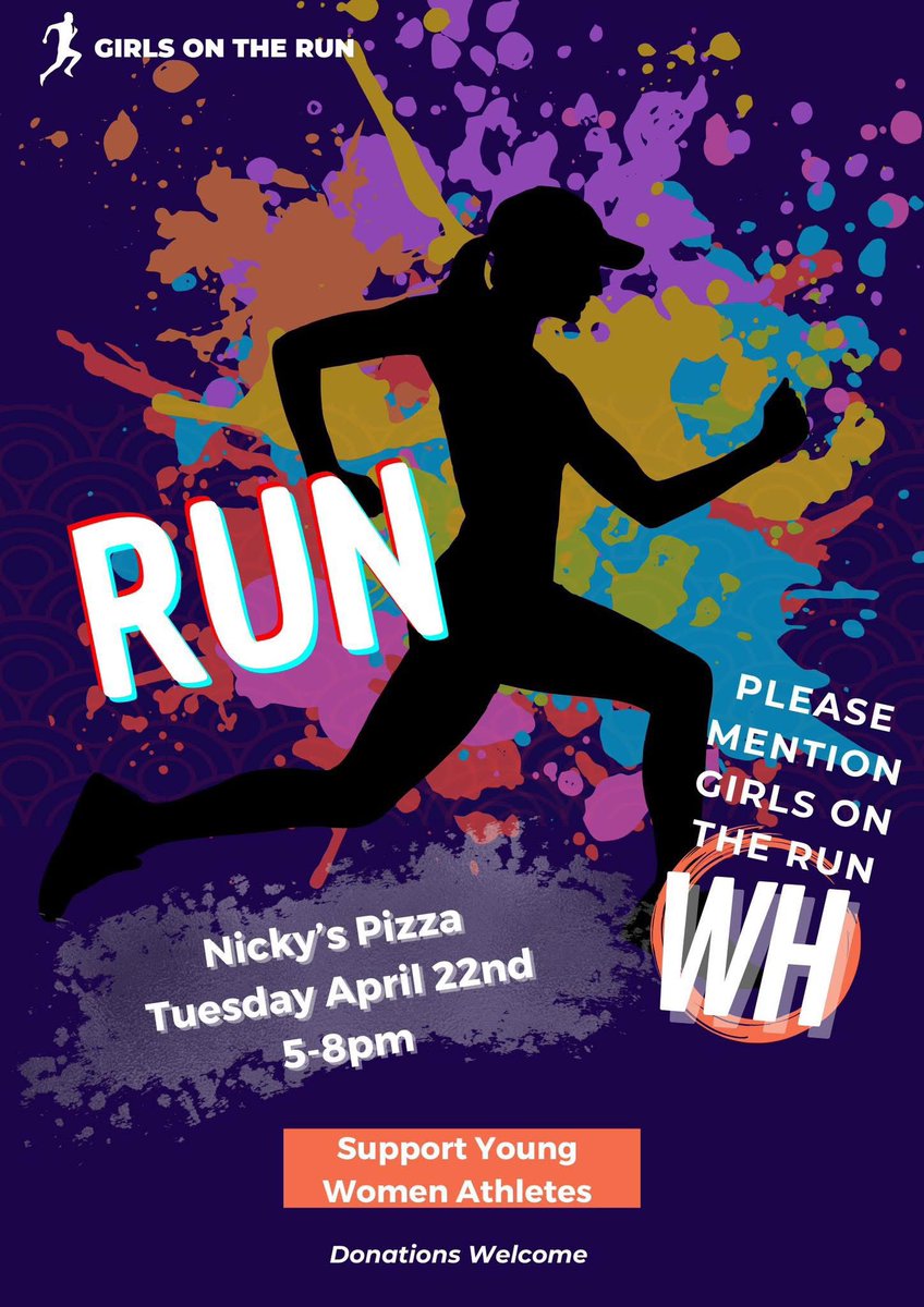 Tomorrow! Come support our WH 5th grade girls💜
Dine in or Carry Out at Nicky’s Pizza! 5-8pm