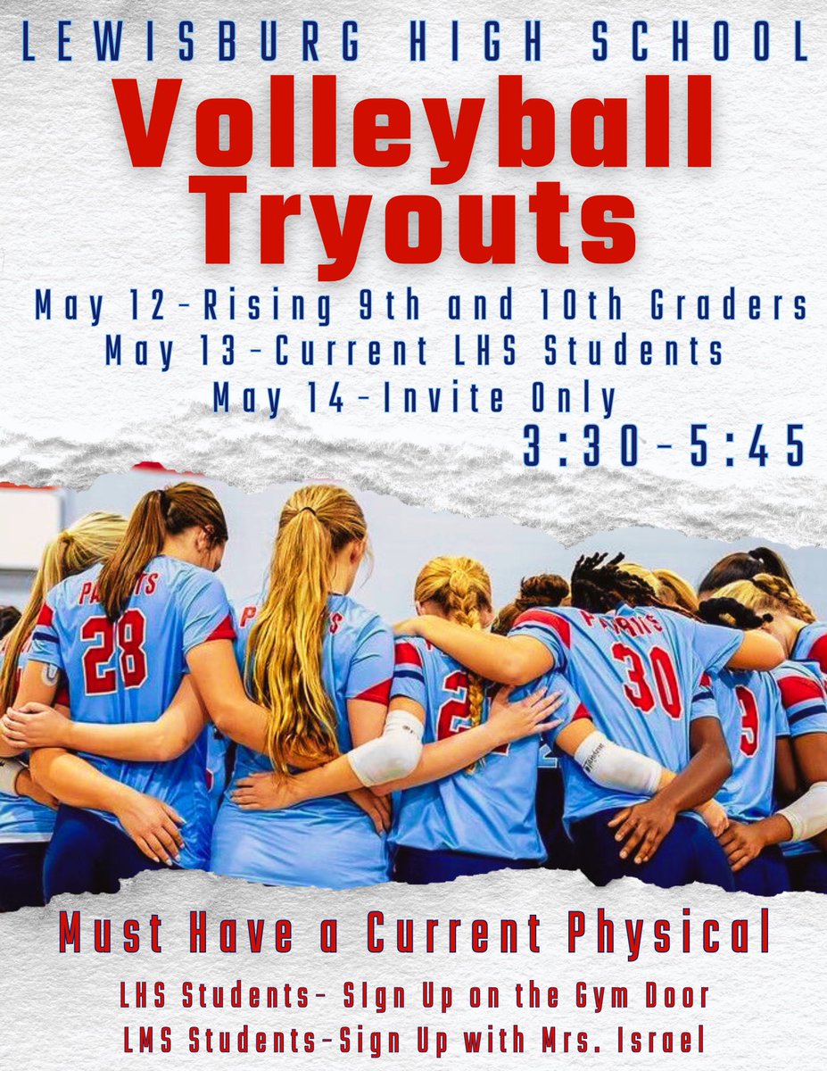 VbPatriots's tweet image. 📌 Sign up sheets posted TODAY outside LHS gym doors and Mrs. Israel’s door at LMS!