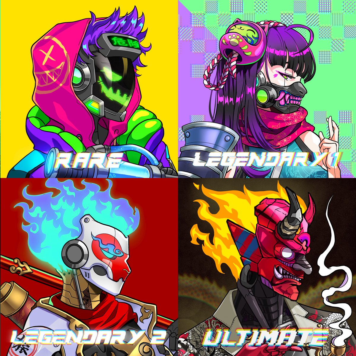 suji_pop's tweet photo. Full Line Up for the next @drip_haus drop. 

Kamen - The troop of masked guardians who protect Suji Corp from External Threat.

Perks as below:
Rare - 1000 Droplets
Legendary #1 - 3000 Droplets
Legendary #2 - 10,000 Droplets
Ultimate (SOLD OUT)

Go grab your Kamen now! https://t.co/7zP1AKdmmZ