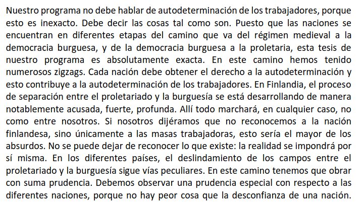 Ikasle "Abertzaleak" sindikatua, Mugimendu Sozialdemokrata antiparlamentarioak bahituta daukana, honen ekonomizismo inperialistari jarraikiz  aldarri antinazionalak barreiatzen... Lenin nazioen autodeterminazioa "langileen autodeterminazioaz" ordeztearen inguruan: