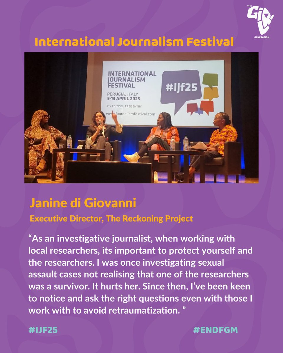 The Girl Generation (@thegirlgen) on Twitter photo โRetraumatization knows no bounds.โ
At #IJF25, journalist <a href="/janinedigi/">Janine di Giovanni</a> (@trpforjustice) shared a critical insight often overlooked in reporting on sexual violence:
โI was once investigating sexual assault cases not realising that one of the researchers was a survivor. It hurt โRetraumatization knows no bounds.โ
At #IJF25, journalist <a href="/janinedigi/">Janine di Giovanni</a> (@trpforjustice) shared a critical insight often overlooked in reporting on sexual violence:
โI was once investigating sexual assault cases not realising that one of the researchers was a survivor. It hurt