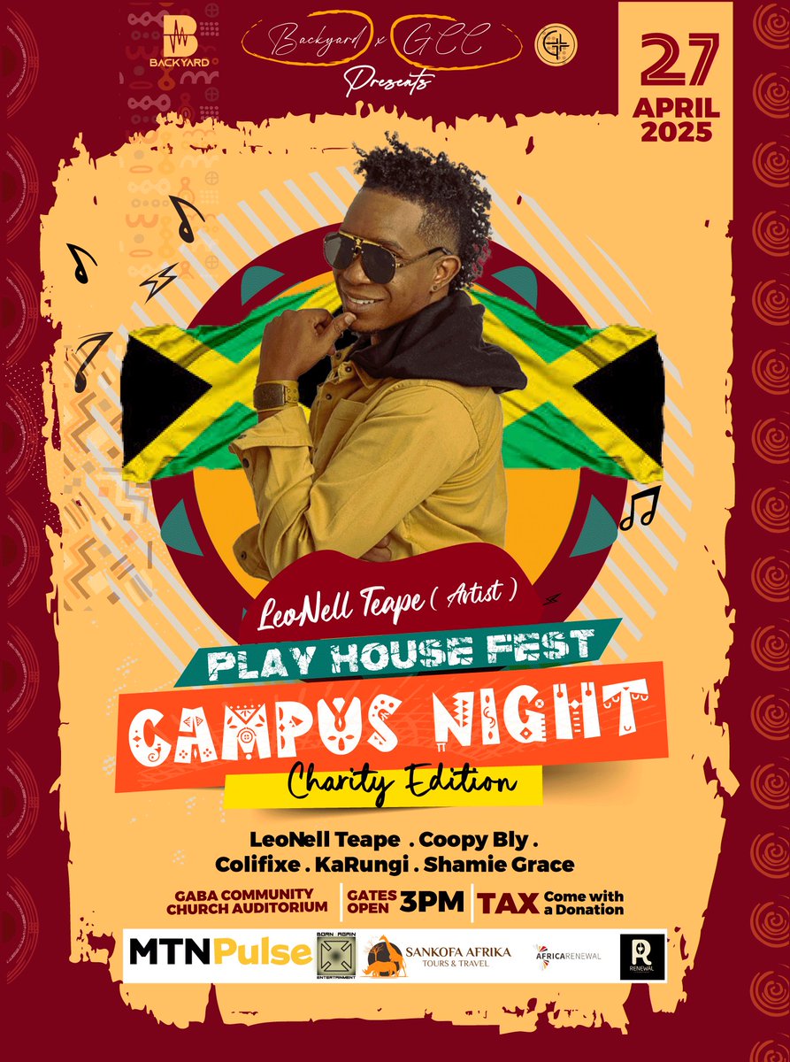 He’s on tour &amp; hailing from Kingston Jamaica, 🇯🇲 <a href="/audio_teape/">LeoNell Teape</a> the Embodiment of Energy &amp; uplifting chants

No Fomo allowed, show up, party with a purpose

27th April 2025 @gaba_church
3pm 🕒 Tax 🆓 Carry an essential donation

#PlayHouseFest #PlayHouseEvents