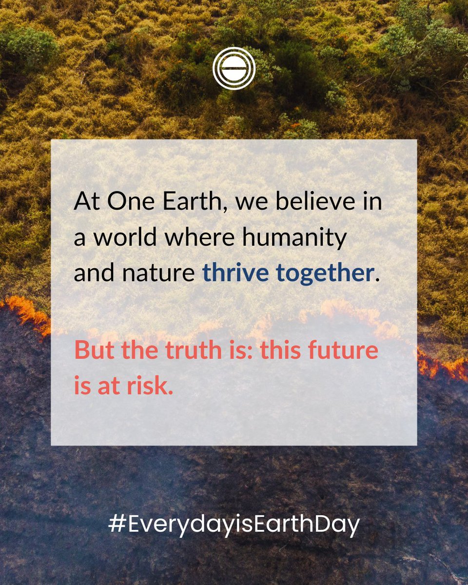 OneEarth's tweet image. This Earth Day, let’s choose the world we want to live in. 🌎  

Pause. Reflect. Act.  

✊ Join us in protecting the future of our planet—link in bio! oneearth.org/monthly  

#EverydayisEarthDay #EarthDay #OneEarth #ForNature #Give25for25