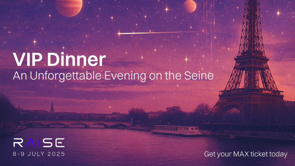 RAISE Summit (@raisesummit) on Twitter photo The <a href="/RaiseSummit/">RAISE Summit</a> VIP Dinner gathers the very best of AI - top founders, executives, and investors - for a thrilling night in Paris. Aboard a luxury yacht cruising past stunning landmarks, this exclusive evening ignites bold ideas and transformative connections.
MAX ticket The <a href="/RaiseSummit/">RAISE Summit</a> VIP Dinner gathers the very best of AI - top founders, executives, and investors - for a thrilling night in Paris. Aboard a luxury yacht cruising past stunning landmarks, this exclusive evening ignites bold ideas and transformative connections.
MAX ticket