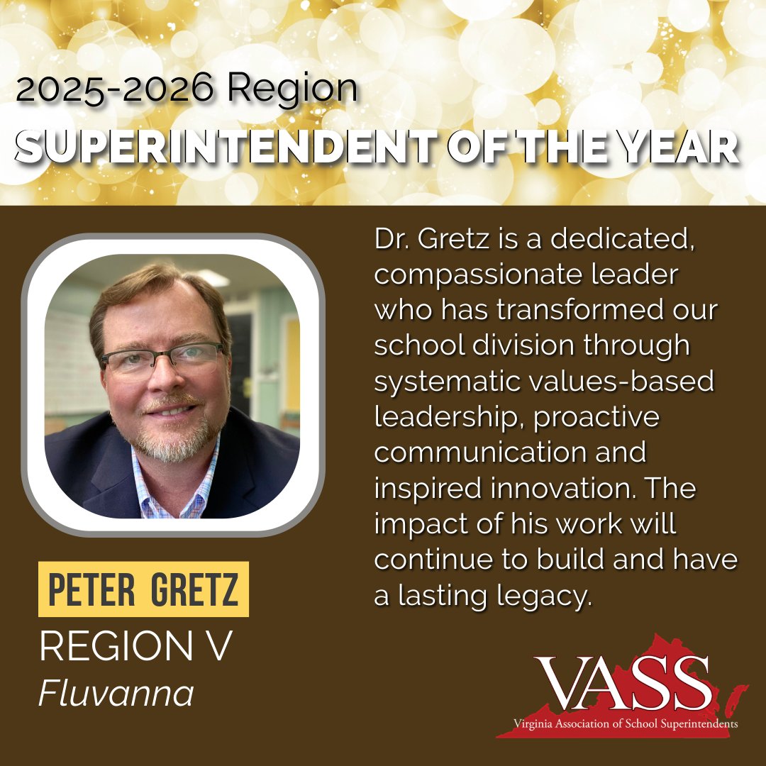 Congratulations, Dr. Gretz, Region V Superintendent of the Year!