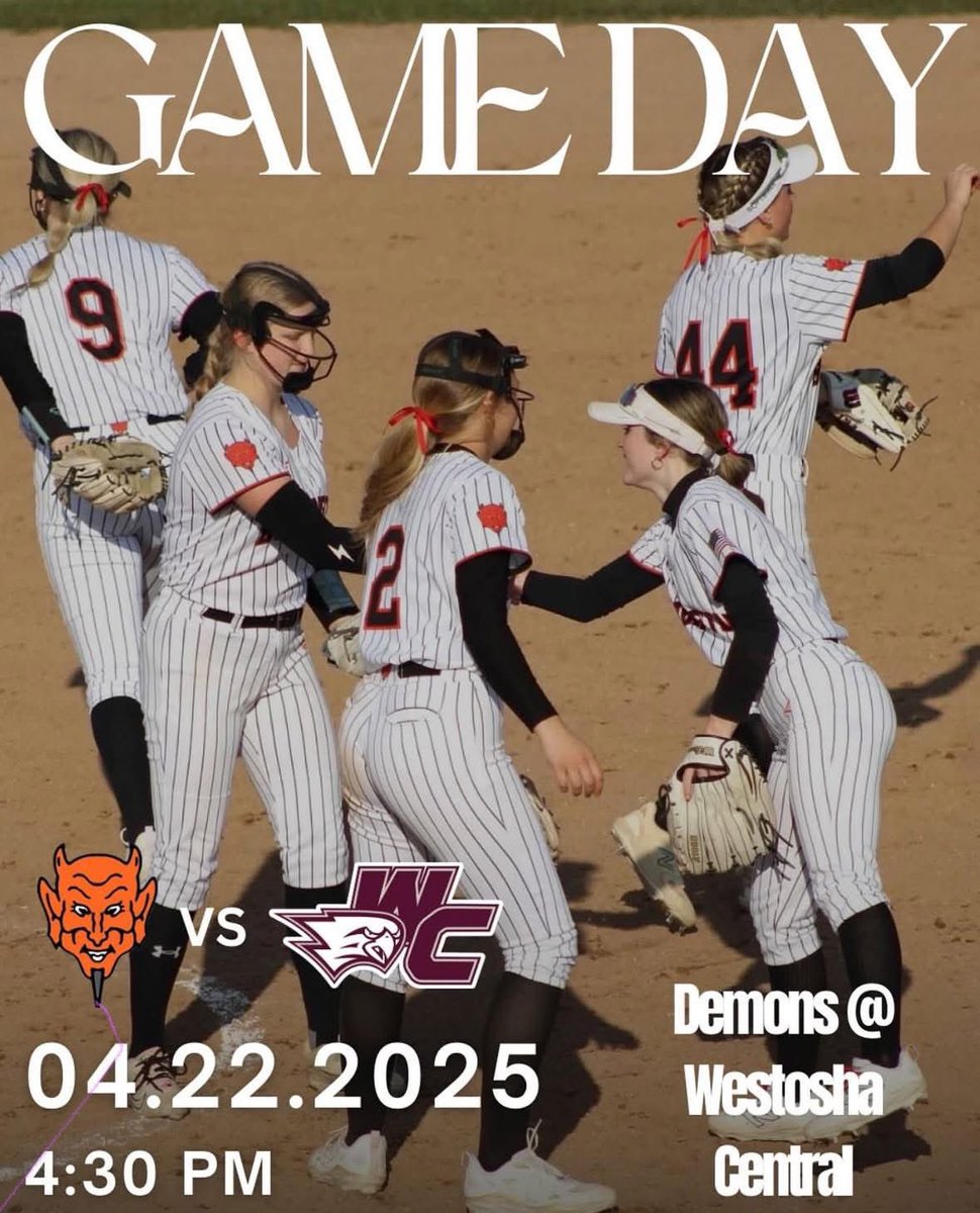 GAME DAY! Big game tonight at Westosha Central. The girls worked hard last night, fueled up with team dinner, and are ready to go. 

Go Demons! 😈🥎