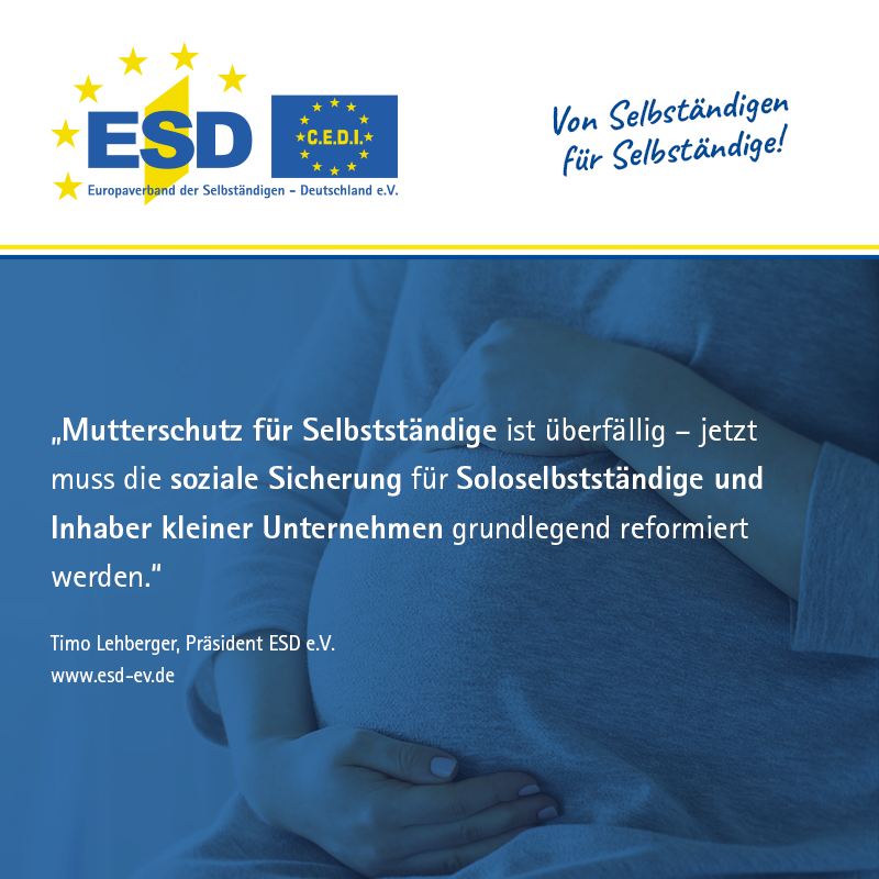 #Mutterschutz für #Selbstständige – ein überfälliger Erfolg!

Der ESD sagt: Jetzt weiter – faire #Absicherung für alle #Soloselbstständigen und #Inhaber kleiner #Unternehmen.

➡️ bit.ly/3S6BEVD 

#ESDeV #Interessenvertretung #KMU