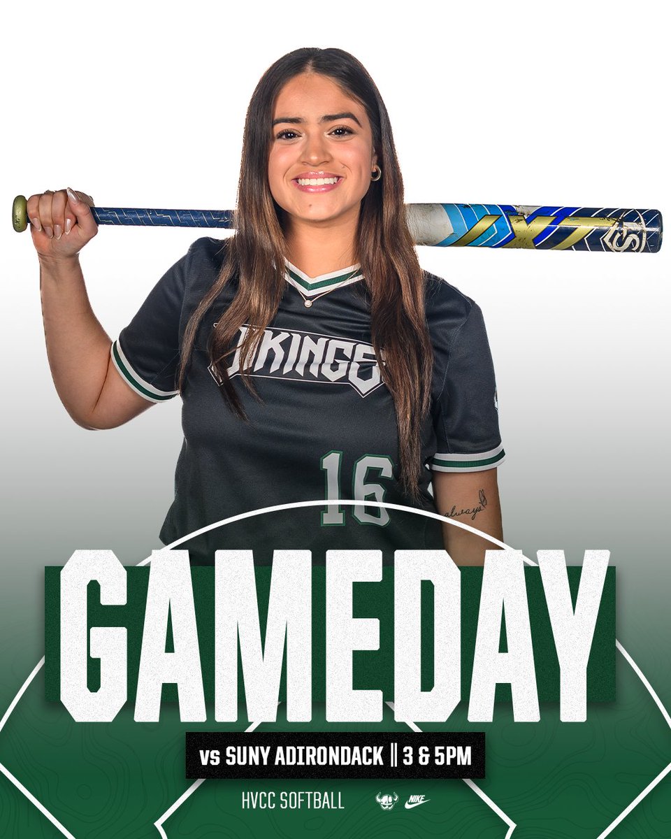 GAMEDAY🥎
Softball returns home today as they face SUNY Adirondack at 3 and 5pm for a doubleheader! Stream the game at hvccathletics.com/watch
#hvccvikings @hvcc_softball