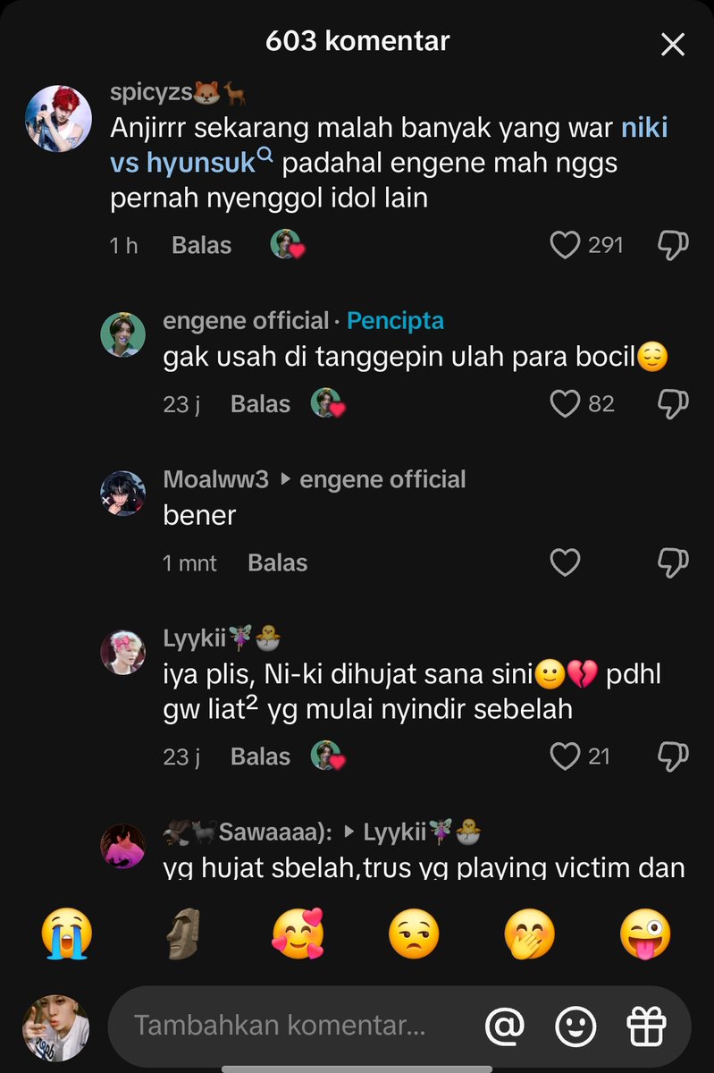 nyeret2 treasure > ngatain ayah member yg udah meninggal > ngatain fisik > amnesia

ayo trendingkan kelakuan fandom amnesia

PLEASE EDUCATE YOUR FANDOM

#ENGENE_EMBARRASSING
#ENGENE_CRIMINAL
<a href="/ENHYPEN/">ENHYPEN OFFICIAL</a> <a href="/ENHYPEN_members/">ENHYPEN</a> <a href="/ENHYPEN_JP/">ENHYPEN Official Japan</a> <a href="/enhypenupdates/">ENHYPEN UPDATES</a> <a href="/enhypenweverse/">ENHYPEN WEVERSE</a>