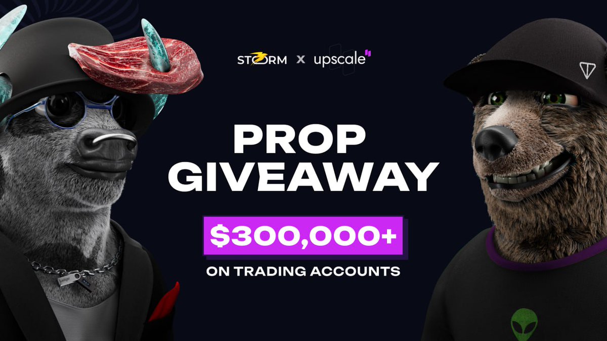 ⭐️ Storm x Upscale: $300,000 Giveaway for 44 winners 

BOOM! To celebrate the launch of <a href="/UpscaleTrade/">Upscale</a> — the prop trading platform built on @Telegram — we’re dropping $300K in funded accounts!

🎁 Prizes:

🐳 $100,000 – 1 winner
🔥 $25,000 – 3 winners
💎 $10,000 – 10 winners
⚡️