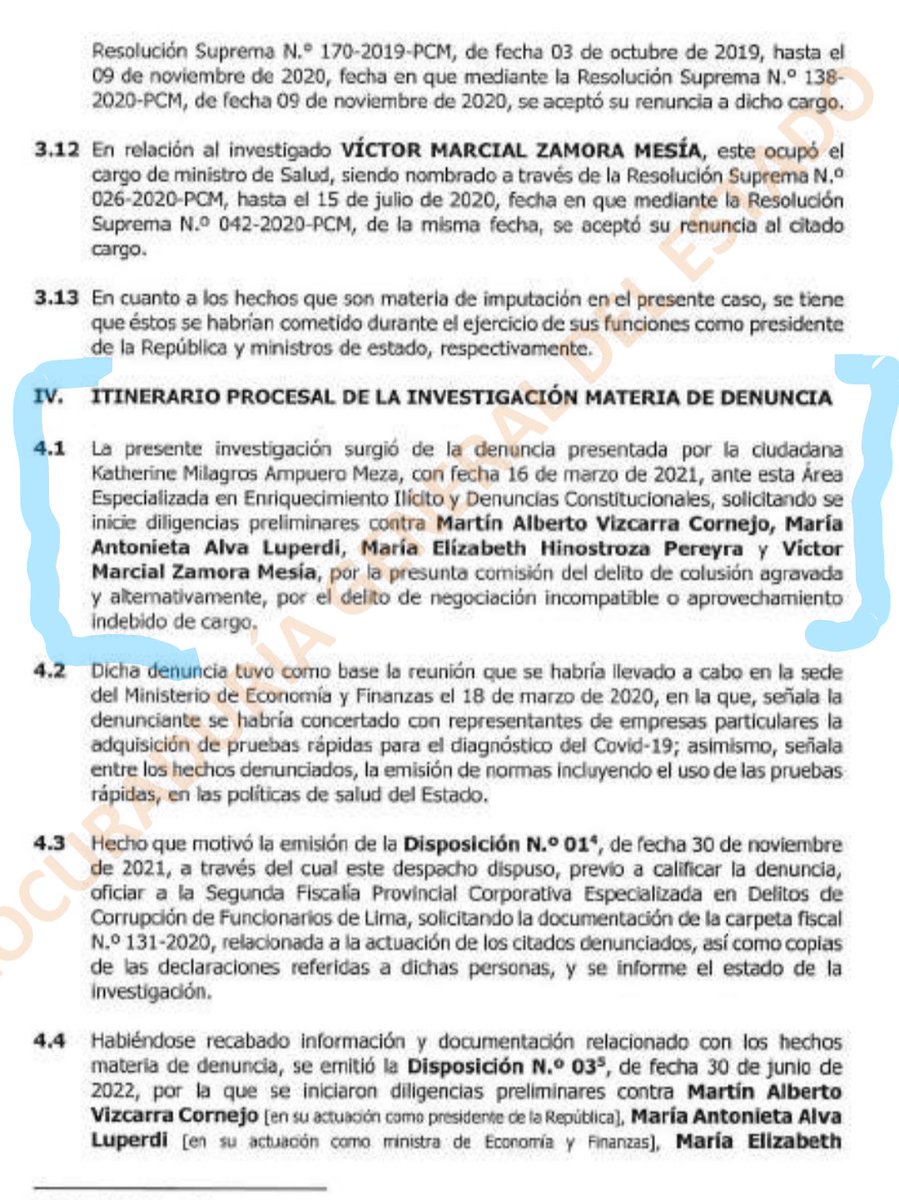 Las miles de víctimas de la compra y utilización irregular de las ineficaces pruebas rápidas para la detección del covid-19 realizada por los denunciados Martín Vizcarra, María Antonia Alva y Víctor Zamora, pronto tendrán justicia. 
Presentamos esta denuncia el 16 de marzo del