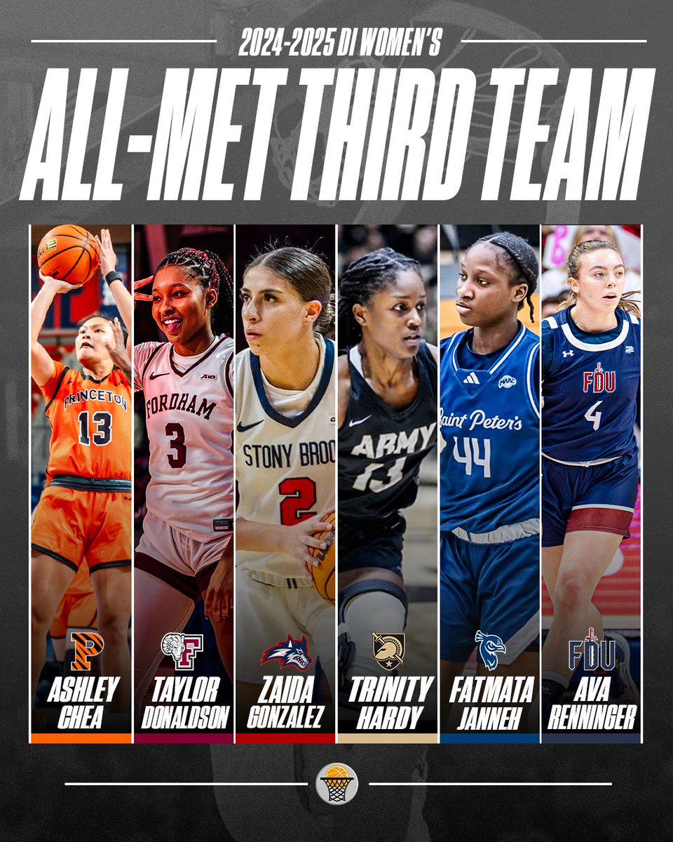 MetBasketballWriters (@metbasketballw) on Twitter photo 🗽 2025 MBWA AWARDS 🏀
Congratulations to the All-Met Div. l Third Team ‼️
Ashley - <a href="/PrincetonWBB/">Princeton WBB</a> 🐅
Taylor - <a href="/FordhamWBB/">Fordham Women's Basketball</a> 🐏
Zaida - <a href="/StonyBrookWBB/">Stony Brook Women’s Basketball</a> 🐺
Trinity - <a href="/ArmyWP_WBB/">Army Women's Basketball</a> ‼️
Fatmata - <a href="/PeacocksWBB/">Saint Peter's Women's Basketball</a> 🦚
Ava - <a href="/FDUKnightsWBB/">FDU Women's Basketball</a> ⚔️
🔗: metbasketballwriters.org/news/2025/4/22… 🗽 2025 MBWA AWARDS 🏀
Congratulations to the All-Met Div. l Third Team ‼️
Ashley - <a href="/PrincetonWBB/">Princeton WBB</a> 🐅
Taylor - <a href="/FordhamWBB/">Fordham Women's Basketball</a> 🐏
Zaida - <a href="/StonyBrookWBB/">Stony Brook Women’s Basketball</a> 🐺
Trinity - <a href="/ArmyWP_WBB/">Army Women's Basketball</a> ‼️
Fatmata - <a href="/PeacocksWBB/">Saint Peter's Women's Basketball</a> 🦚
Ava - <a href="/FDUKnightsWBB/">FDU Women's Basketball</a> ⚔️
🔗: metbasketballwriters.org/news/2025/4/22…