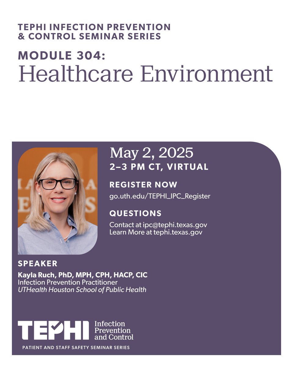 This module covers the essentials of the Environment of Care (EOC), including key components and regulatory expectations. Learn how to conduct effective EOC risk assessments and gain insights into The Joint Commission (TJC) risk assessments. Register: go.uth.edu/TEPHI_IPC_Regi….