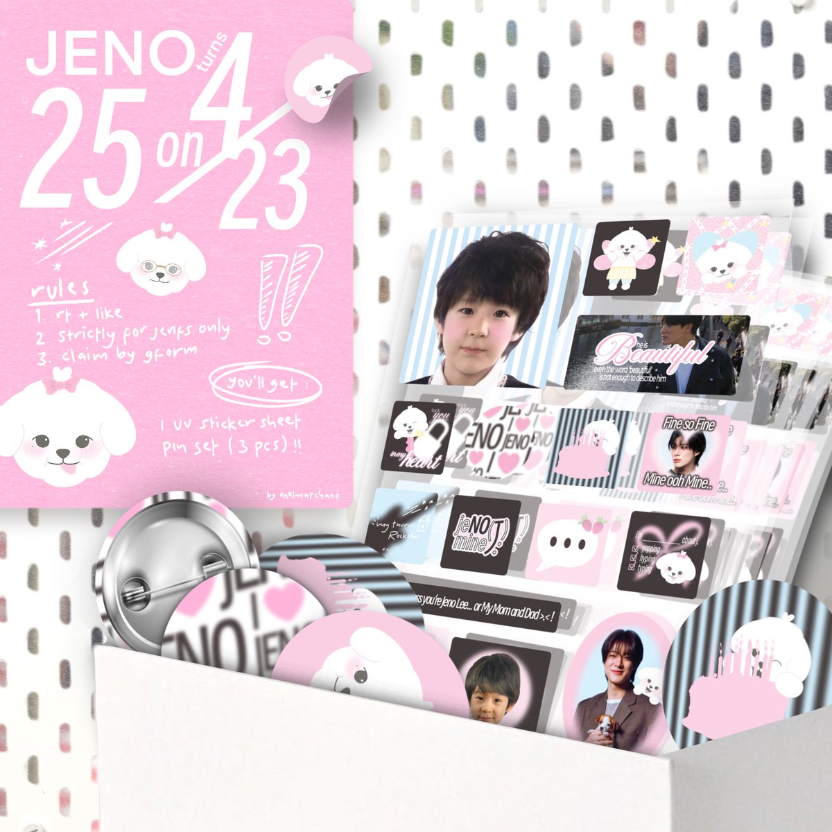 onelmatchano's tweet photo. pls kindly rt (.◜◡◝)

jeno birthday freebies by @onelmatchano

🍓 RT & like this tweet 
🎲 strictly for jenfs only
💬 claim by gform on 04/23 at 13.00 WIB

💌 just a quick reminder that only 20 sets will be available, more details will be on form ya! goodluck <3

#JENO #제노 #HAPPYJENODAY