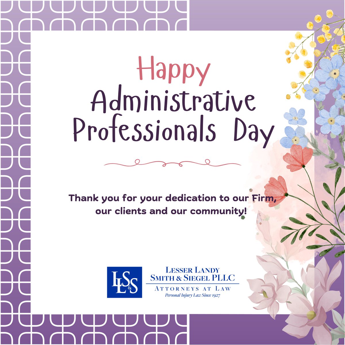 Today we celebrate our incredible administrative professionals! 💙

From answering calls to supporting our clients with compassion and care, your hard work does not go unnoticed. We are grateful for your dedication.

Happy Administrative Professionals Day to the best team around!