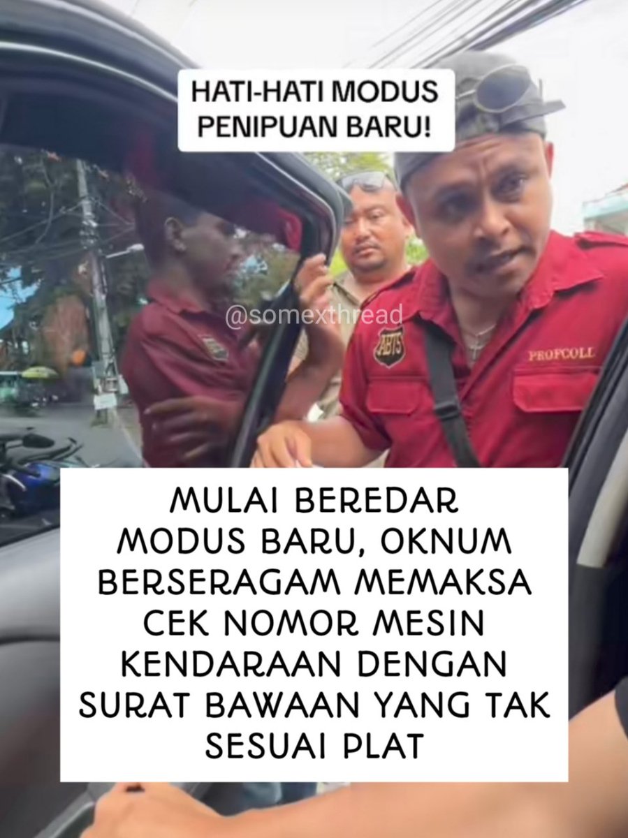 somexthread's tweet image. Modus penipuan baru dengan paksa korban perlihatkan nomor mesin yang suratnya tak sesuai dengan plat...😬🤏

langsung panik ketika abangnya kasih bukti nama kepemilikannya🤣🤣