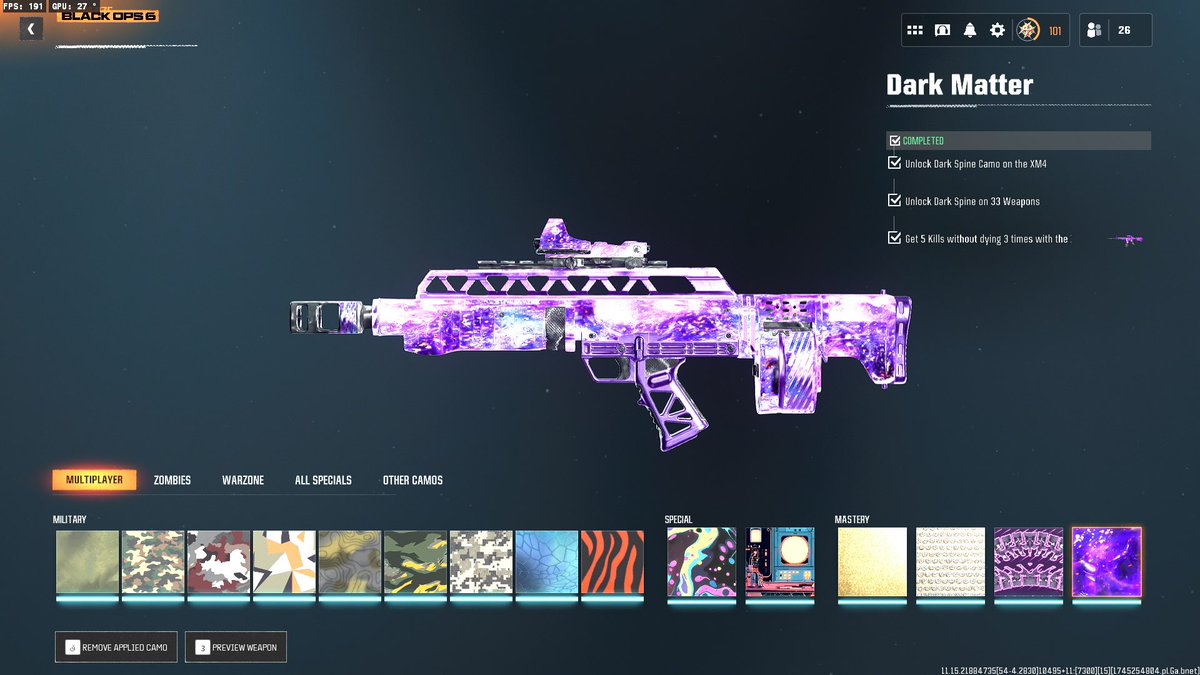 💎 قلتش لنسخ اي لون مفتوح عندك على أي سلاح في #BlackOps6 

• افتح ألوان السلاح 
• بعدها روح لقائمة التحديات
• ادخل على سلاح مفتوحة الألوان فيه
• بعدها بتفتح الألوان على السلاح حط على اللون واطلع من القائمة

• ألحق قبل تتقفل "ماعليها باند"

• تقدر تستخدم الأسلحة في وارزون