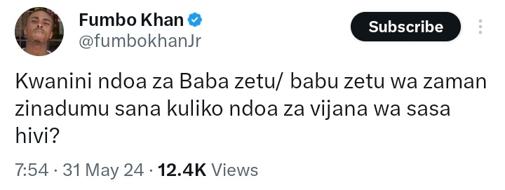 TheForgexx's tweet photo. Mshikaji aliuliza: “Kwanini ndoa za baba zetu na babu zetu wa zamani ziliweza kudumu sana, kuliko ndoa za vijana wa sasa?”

Haya ndio majibu ya watu kwenye thread yamejaa uchungu na ukweli mtupu.💔

Check the thread 🙆🏽���♂️👇🏾 https://t.co/xBI3j6YziX