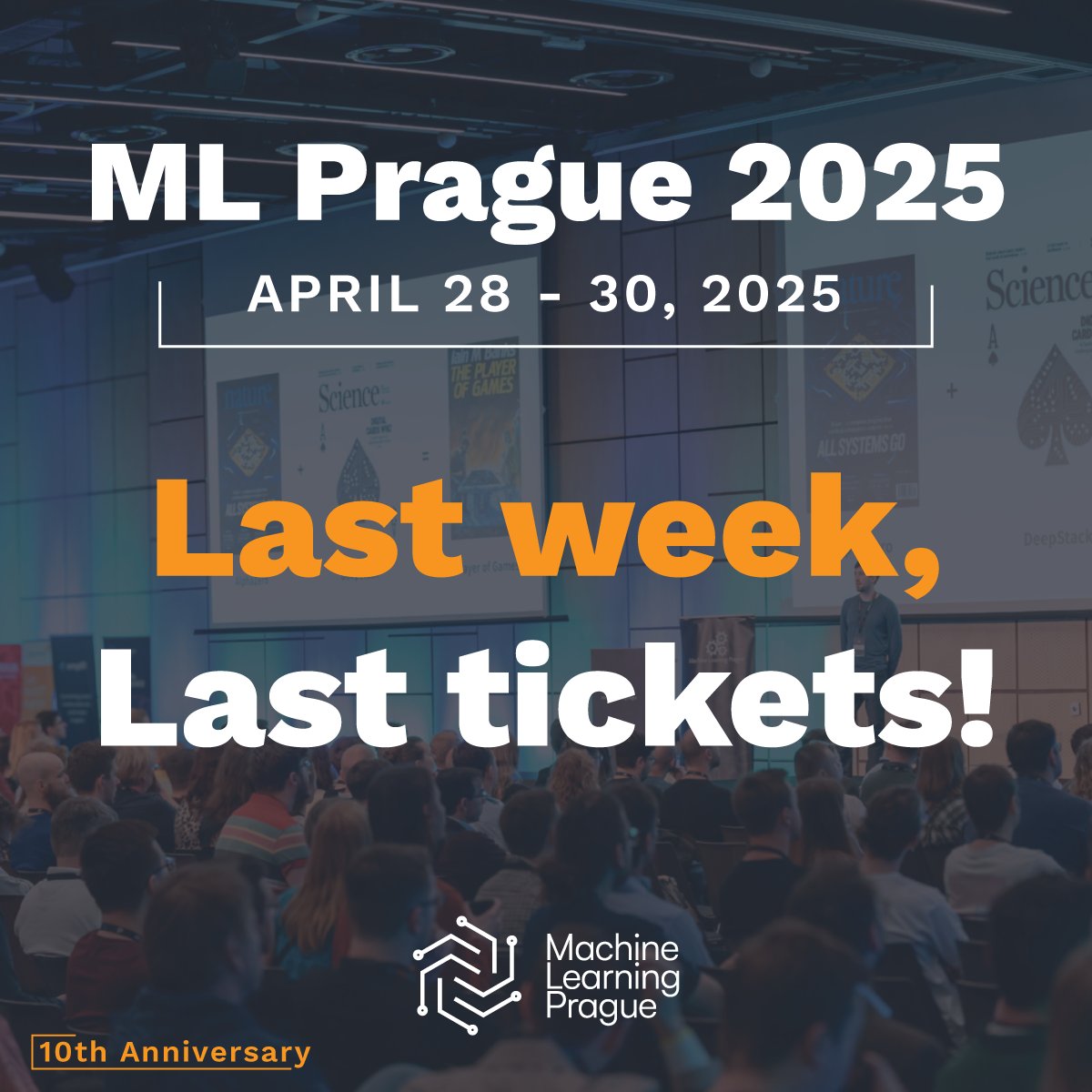 ML Prague 2025 is next week — and there are few tickets left! What’s more:
▪️ Last workshop tickets (2 of them already sold out!)
▪️ One workshop ticket = access to TWO workshops
▪️ Last 7 tickets available to attend the conference

👉 Register at mlprague.com