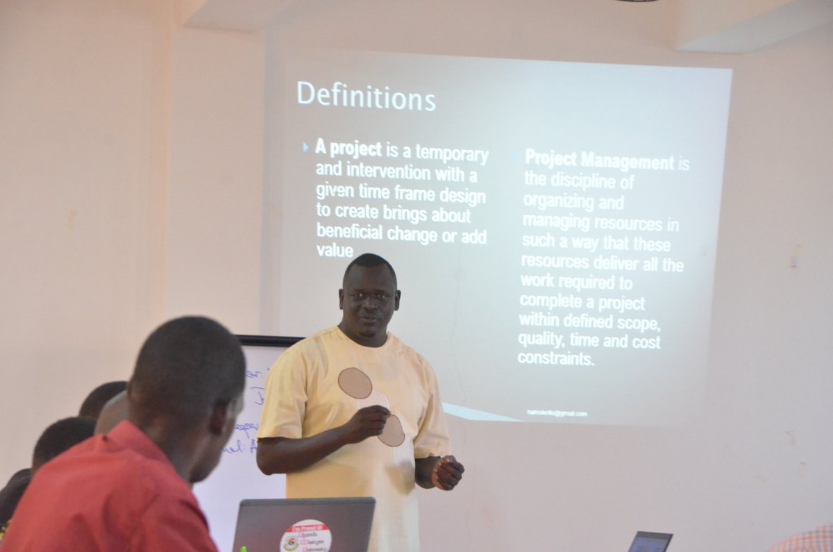 Ugandan youth convene for a 2-day GRiC Africa Youth Leadership Programme at Genade Comfort Hotel, Lira City. Hamza Okello, the PPM consultant will take the youth through project planning, management, and M&amp;E to aid development of their project proposals. These skills are vital
