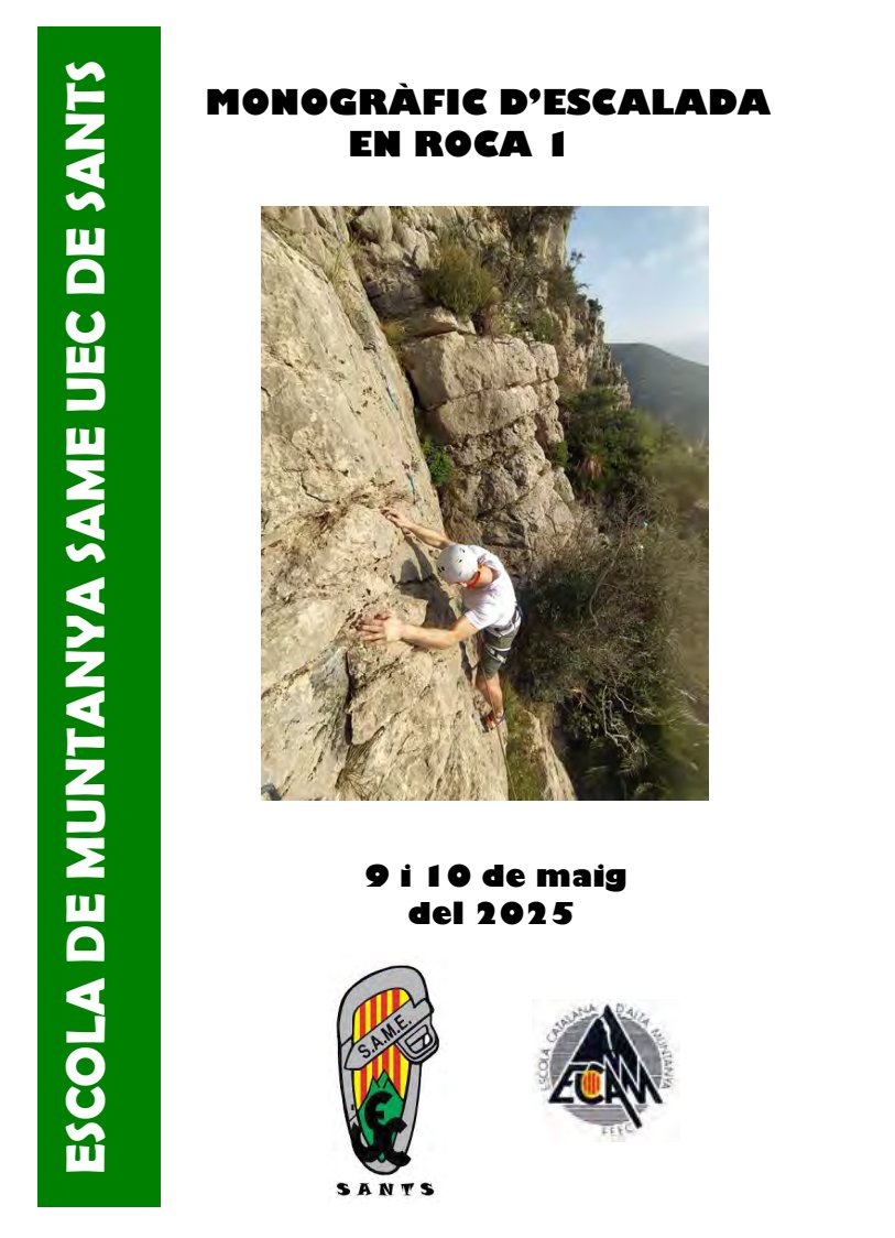 Monogràfic escalada esportiva 9 i 10 maig. Per més info aquí:
uecsants.cat/events/monogra…

#iniciacioescalada