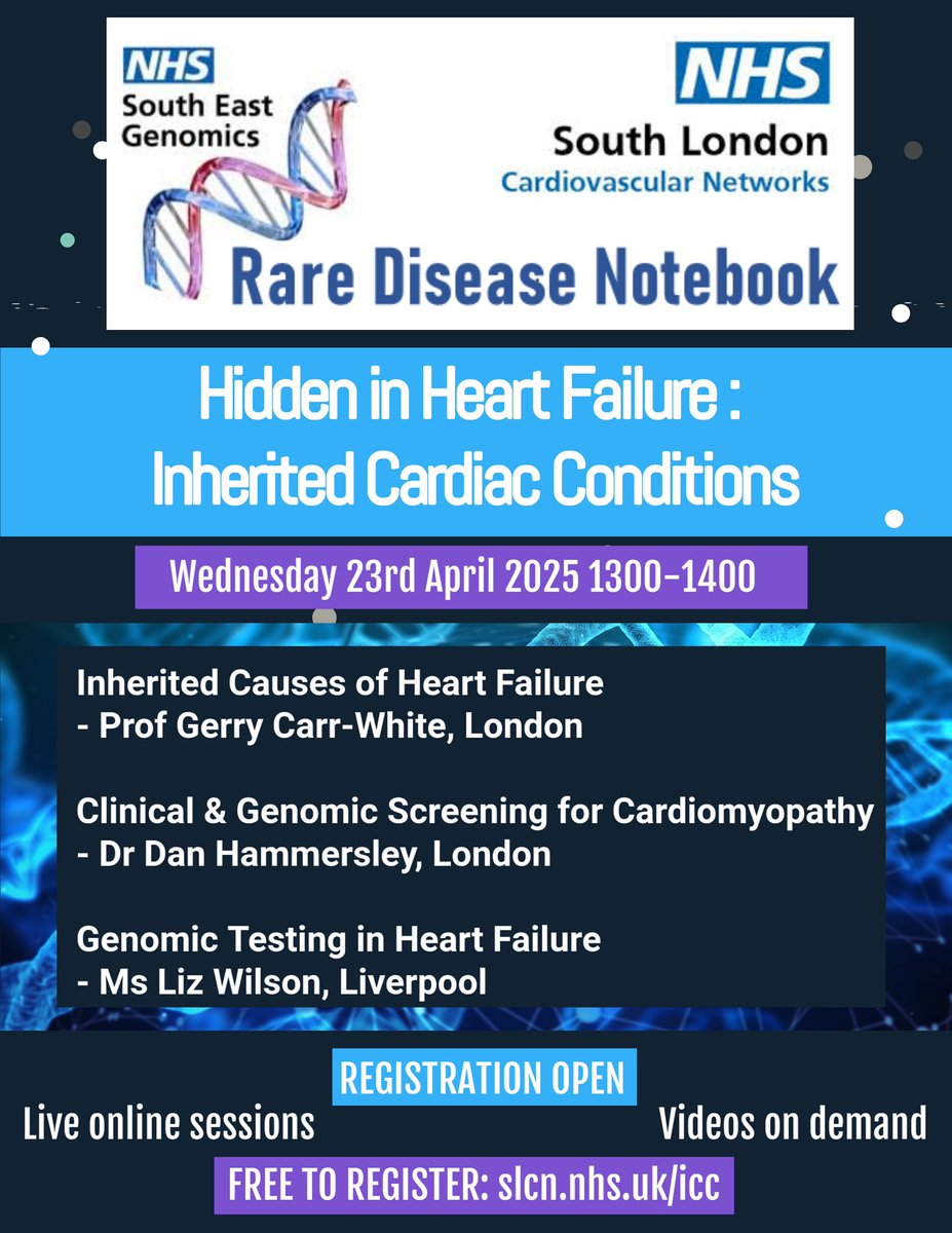 Rachel Bastiaenen (@rach_bastiaenen) on Twitter photo Hidden in Heart Failure: when to think about inherited cardiomyopathy and what to do about it! Join us to hear more tomorrow 23rd April at 1300-1400 slcn.nhs.uk/cardiac-odn/wo… Free to register! <a href="/VascularSE/">South London Cardiovasular Networks</a> <a href="/SEgenomics/">NHS South East Genomic Medicine Service</a> <a href="/drdanhamm/">Daniel Hammersley</a> #CardioTwitter #cardioed Hidden in Heart Failure: when to think about inherited cardiomyopathy and what to do about it! Join us to hear more tomorrow 23rd April at 1300-1400 slcn.nhs.uk/cardiac-odn/wo… Free to register! <a href="/VascularSE/">South London Cardiovasular Networks</a> <a href="/SEgenomics/">NHS South East Genomic Medicine Service</a> <a href="/drdanhamm/">Daniel Hammersley</a> #CardioTwitter #cardioed