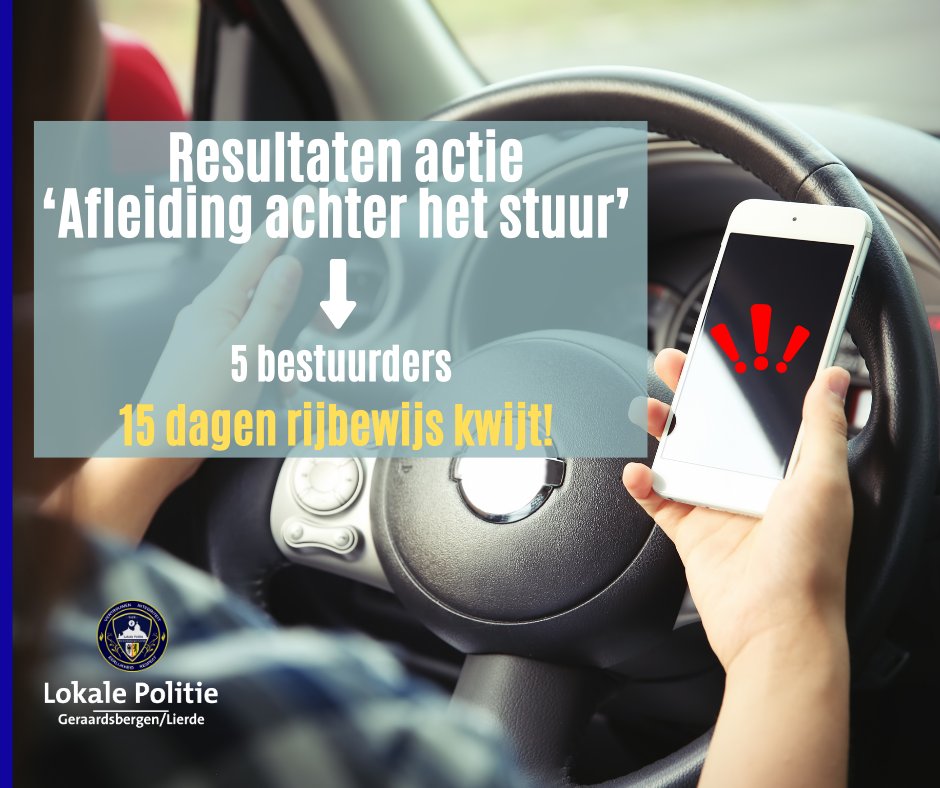 📵Goede Vrijdag? Niet voor iedereen!
Voor 5 bestuurders eindigde vrijdag 18/04 met een minder goed gevoel. Zij gebruikten de #gsm achter het stuur en mochten hun rijbewijs inleveren.
Laat je gsm liggen als je rijdt. Maak van élke (vrij)dag een goede.
👉bit.ly/3Ehz10g
