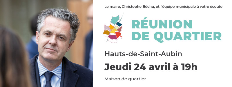 Le maire d'#Angers Christophe Béchu tiendra une réunion publique le jeudi 24 avril, à la maison de quartier des Hauts-de-Saint-Aubin.